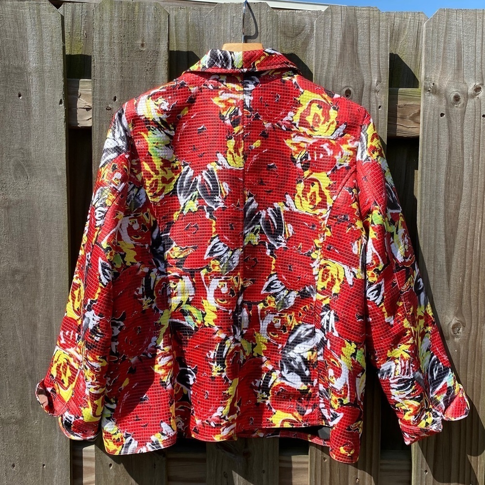 Sara Isabella red and yellow open front jacket - Picture 3 of 3